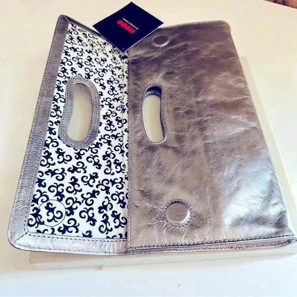 NWT Hobo International Katrina Metallic Pewter Clutch - Picture 5 of 9